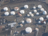 Honolulu Storage Tanks seen from the air, by Tess Heder
